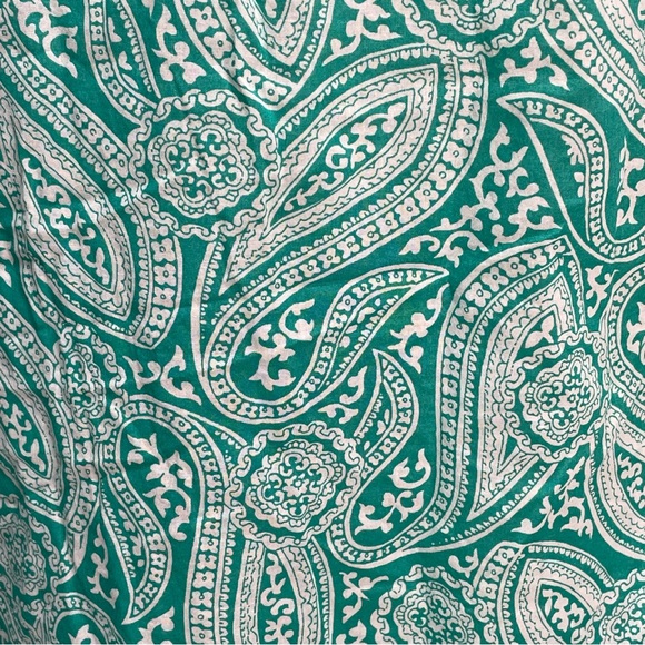 Talbots Paisley Print Cotton Embroidered Tunic Blouse Top Women's Size MP - Picture 8 of 10